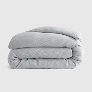 Organic Airy Gauze Duvet Cover in Mist- Queen Size
