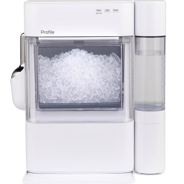 GE Profile Opal 2.0 Ultra Nugget Ice Maker with Side Tank and Scale Inhibiting Filter, Scoop Included, 38 lbs in 24 Hours, Pellet Ice Machine with WiFi & Smart Connected, Stone White