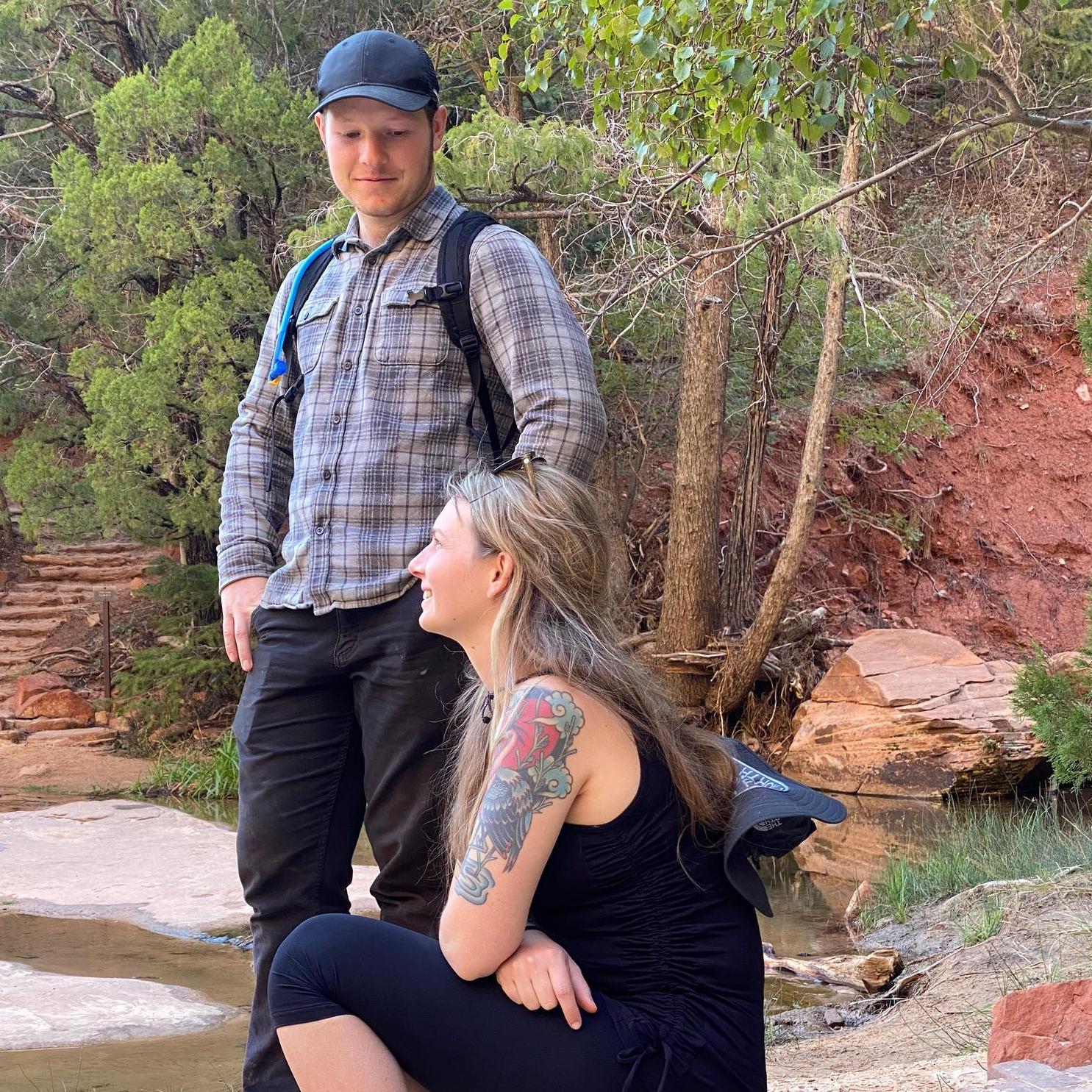Hiking around as a pregnant lady in Zion