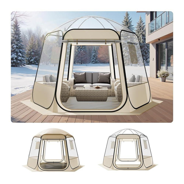 VEVOR Pop up Sports Tent, 8 Sizes Optional Clear Bubble Tent for 1-6 Person, Waterproof Outdoor Pod with Floor Mat & Top Cover, Garden Igloo Dome Tents Camping Shelter for Sports Watching