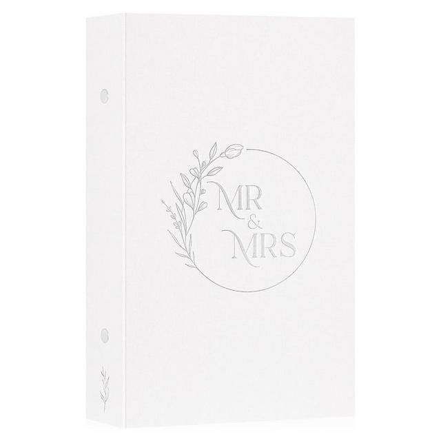 Lanpn Wedding Photo Album 4x6 300 Pockets, Linen Cover Newlywed Marriage Albums Slip in Holds 300 Horizontal Photos (White)