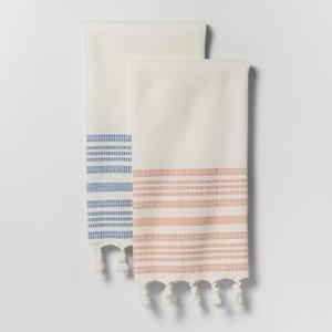 Coral Stripe Kitchen Towel - Threshold™