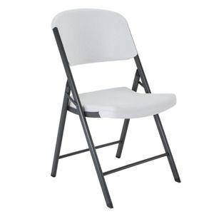 LIFETIME 42804 Commercial Grade Folding Chair, 4 Pack, White Granite