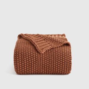 Cotton Fisherman Throw in Terracotta
