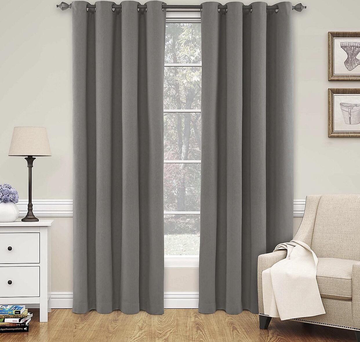 SolarShield® Naomi 84-Inch Blackout Window Curtain Panel in Smoke