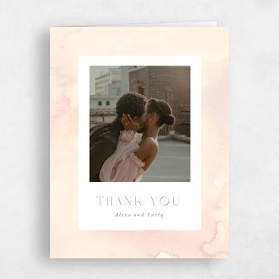 Peach Blush, Orange Wedding Thank You - Beaux-Arts Photo