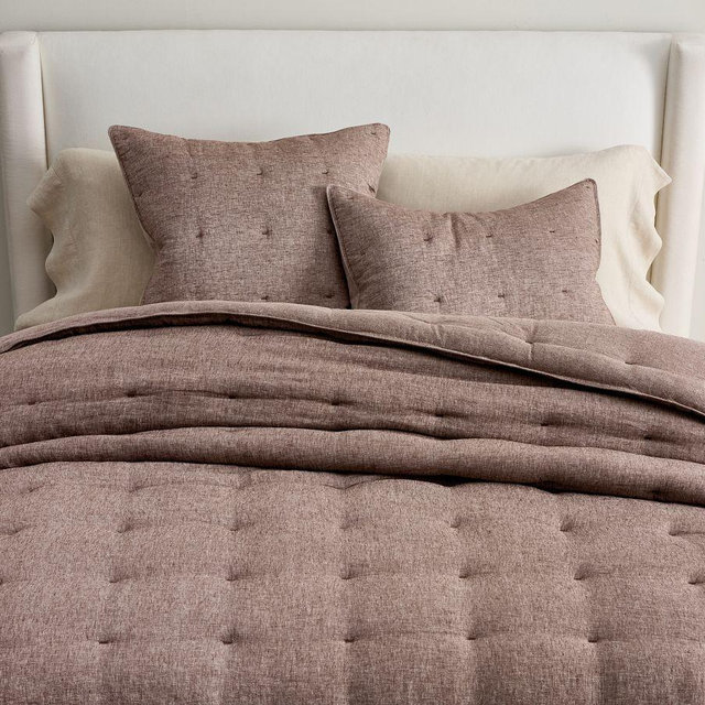 Belgian Flax Linen Comforter, Coffee, King/Cal. King