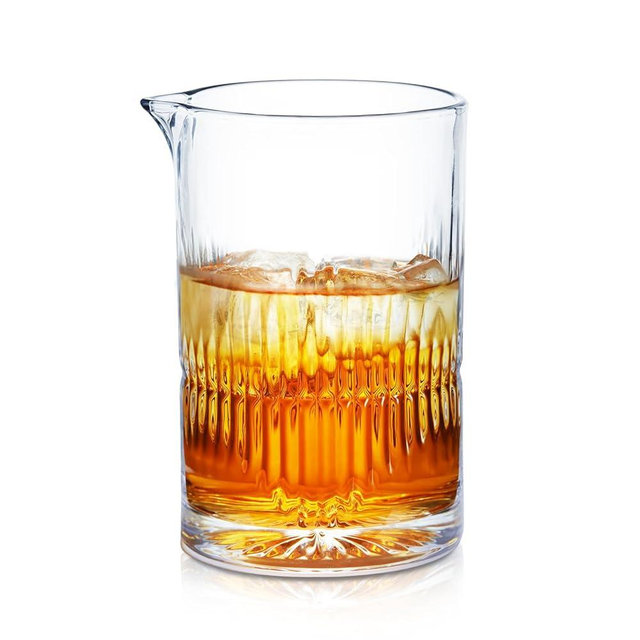KITESSENSU Premium Cocktail Mixing Glass 23oz - Crystal Cocktail Mixer Bar Accessories to Mix & Stir - Heavy Duty Mixing Pitcher with Weighted Bottom - Classic Bar Tools Bartender Accessories