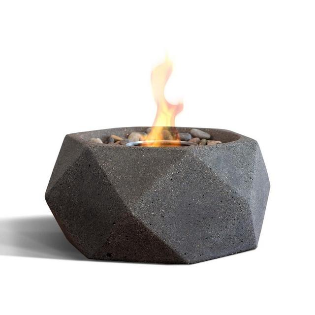 TerraFlame Geo Tabletop Fire Bowl, Graphite