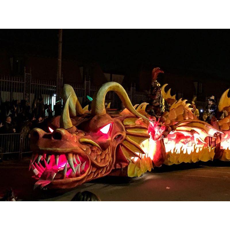 The famous Mardi Gras dragon, Vernadean!