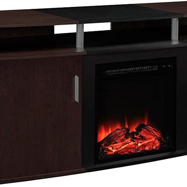 Ameriwood Home Carson Electric Fireplace TV Console for TVs up to 70",  Cherry