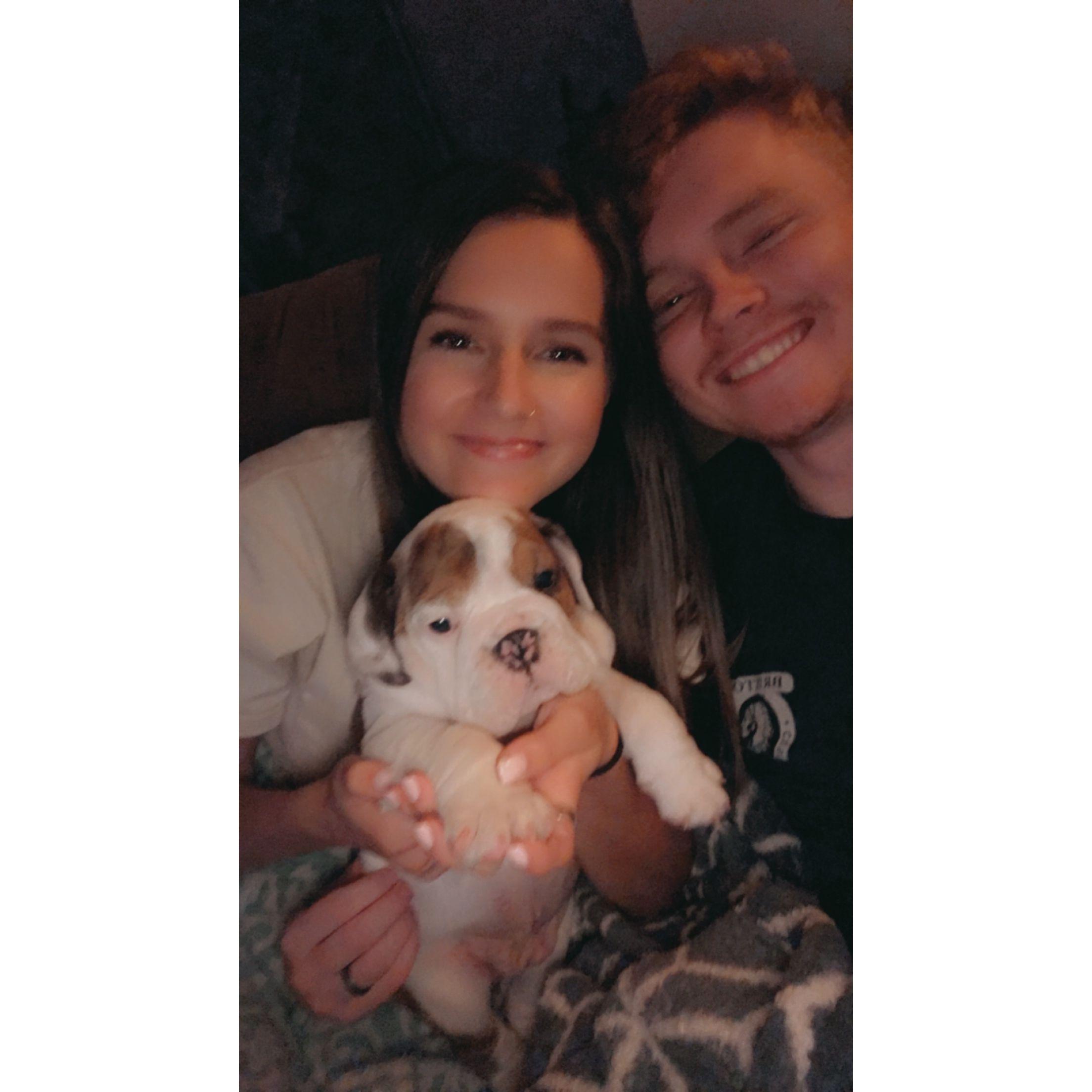 Our first photo with our little Winnie!
