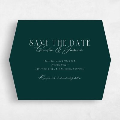 Green Diamond Wedding Save the Date - Shahira Landscape