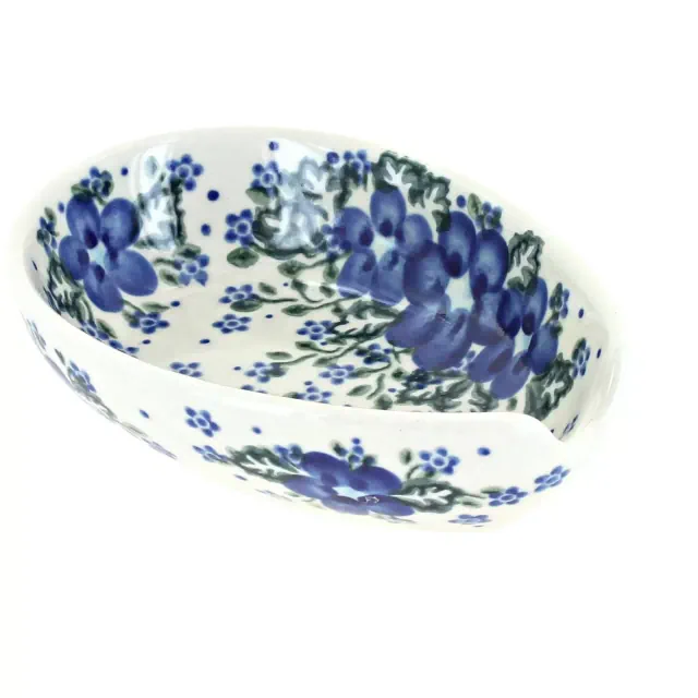 Blue Rose Polish Pottery Melanie Small Spoon Rest