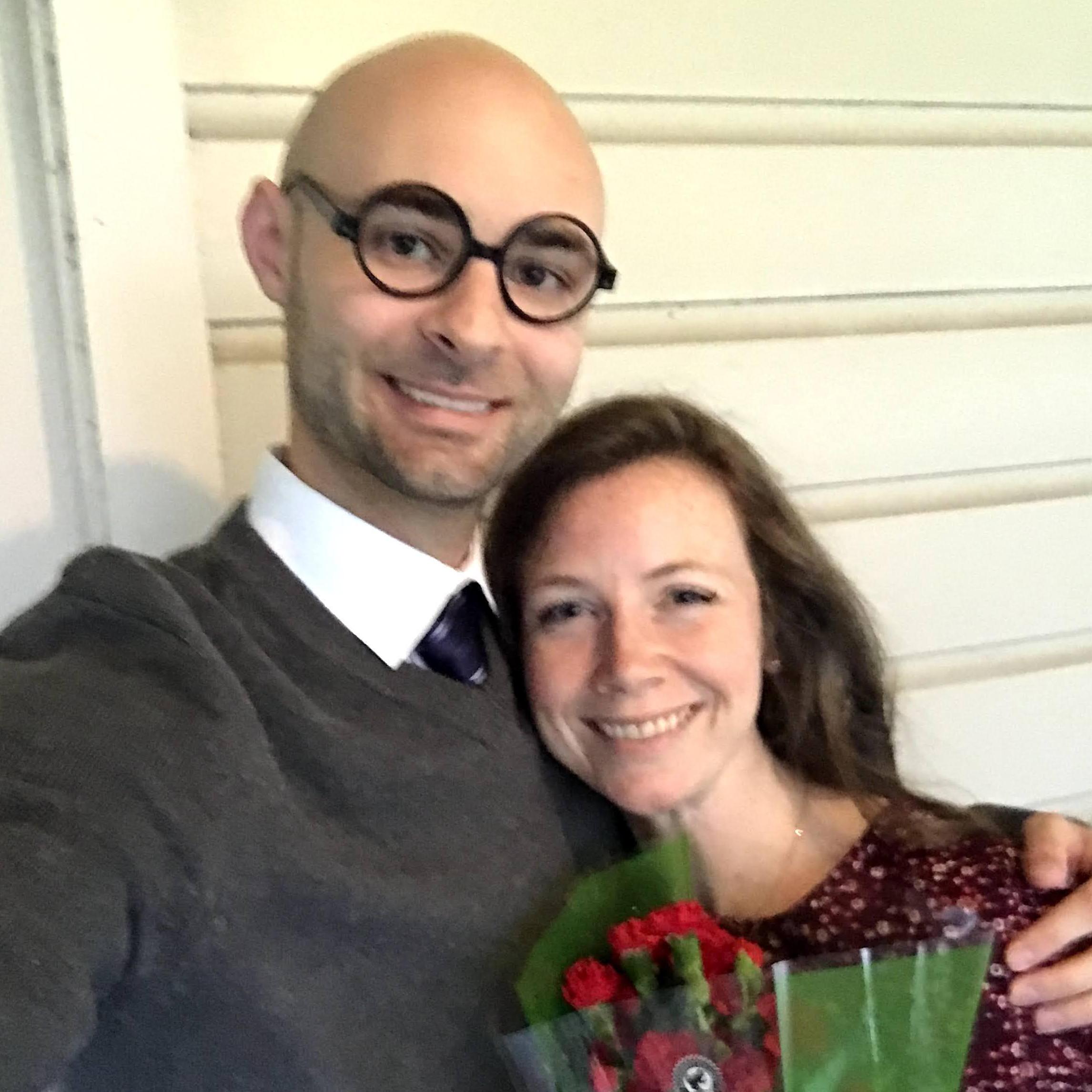 Colin surprised his favorite teacher, Ms. Graves, on the morning of her first day of school! A+!