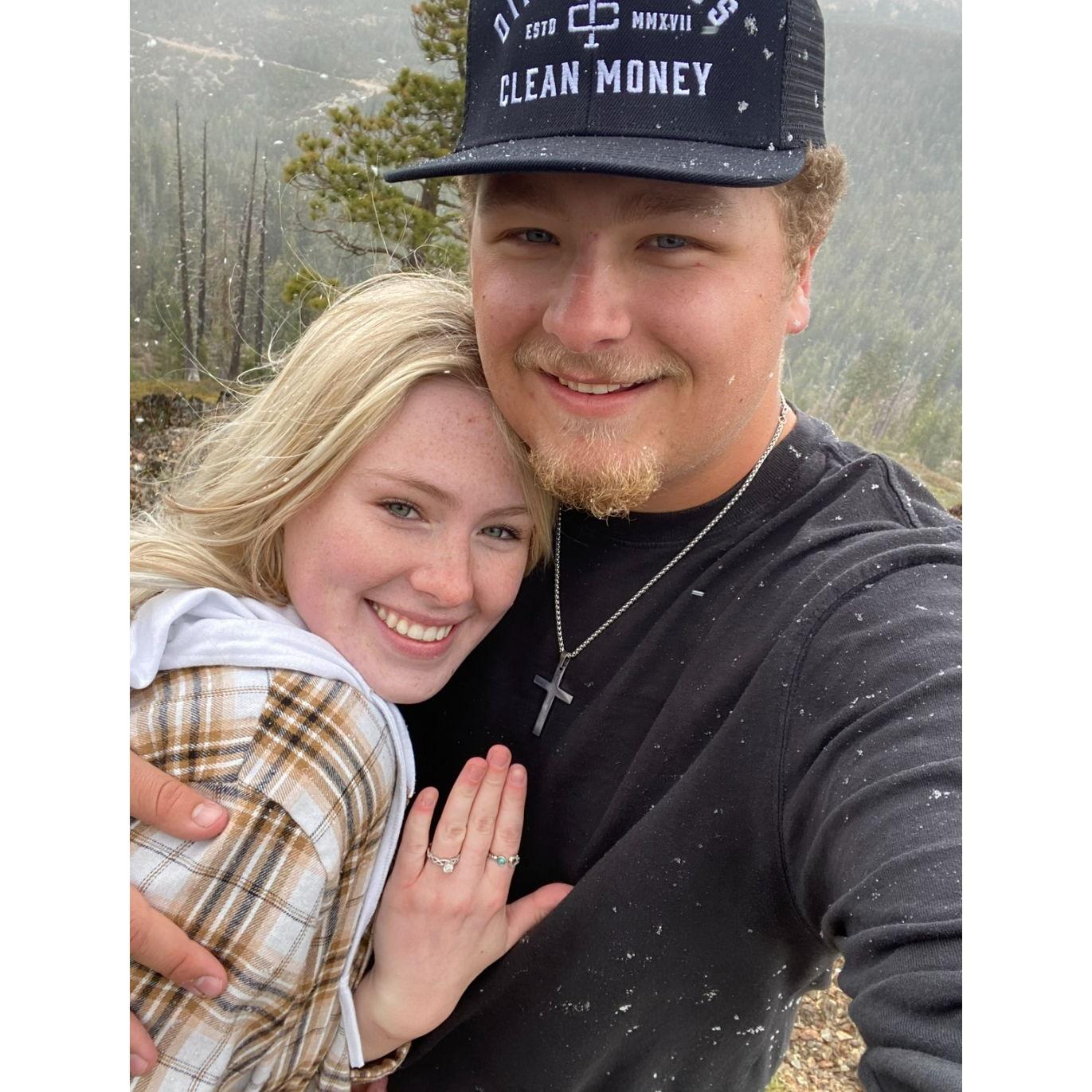 When Andrew popped the question! A million times yes from Baylee! IT SNOWED IN JUNE!
