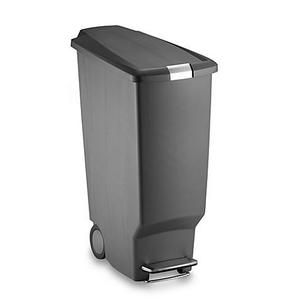 simplehuman® Slim Plastic 40-Liter Step-On Trash Can in Grey