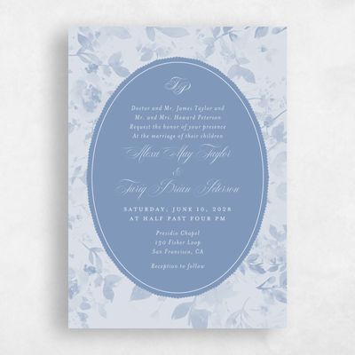 Denim Blue Wedding Invitation - Hermine Classic