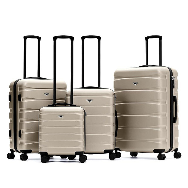 Flight Knight Luggage Sets TSA Lock Silent Double Spinner Wheels Durable Hardside Lightweight Suitcase With 24x16x10 Carry-On Case Maximum Carry On Bag Size For Virgin & South West Approved Airlines