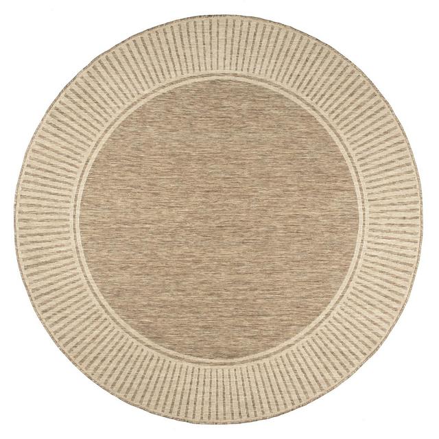 nuLOOM Asha Simple Border Indoor/Outdoor Area Rug, Round 6' 7"