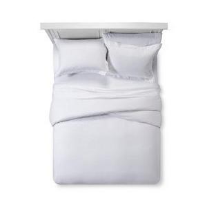 White Damask Stripe Duvet Cover Set (Full/Queen) - Fieldcrest®