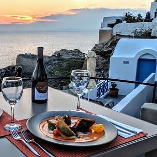 Dinner in Santorini