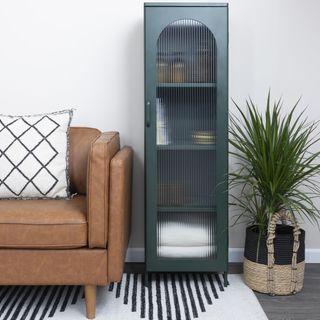 Solstice Tall 3-Adjustable Storage Shelve Accent Cabinet