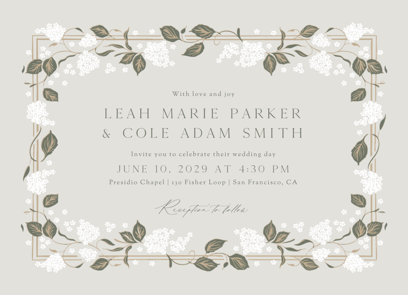 Colette Landscape | Sage Mist | Zola Wedding Invitations