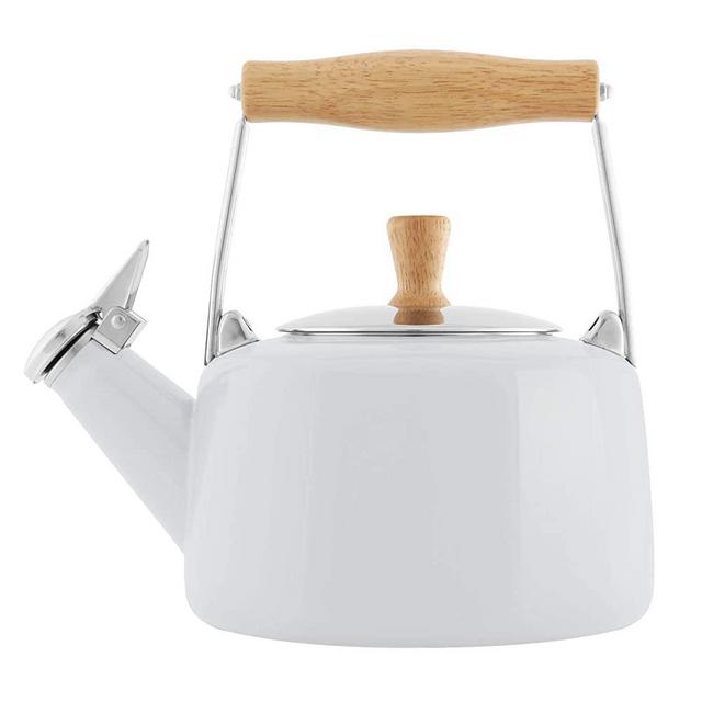 Chantal Sven Enamel on Steel Whistling Teakettle, 1.4 quarts, Glossy White
