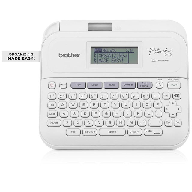 Brother P-Touch PT-D410 Home / Office Advanced Label Maker | Connect via USB to Create and Print on TZe Label Tapes up to ~3/4 inch, White