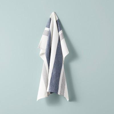 Color Block Multi Stripe Flour Sack Kitchen Towel Blue/Gray - Hearth & Hand™ with Magnolia