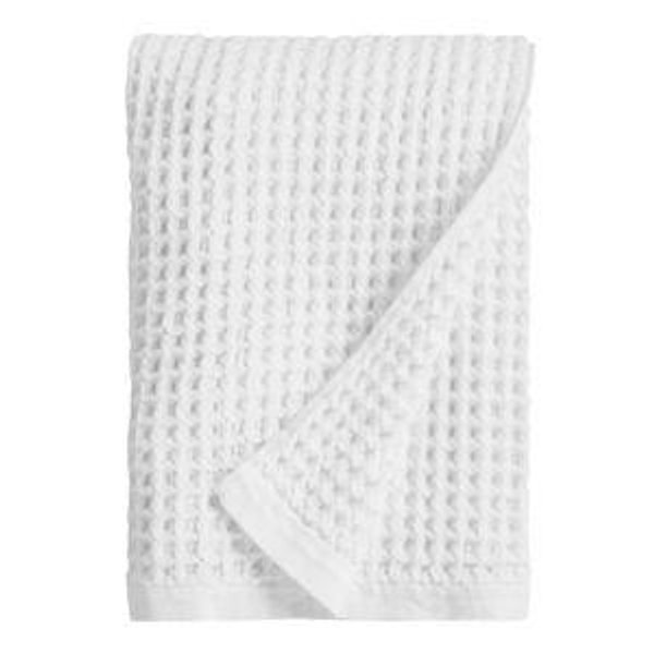 White Waffle Weave Cotton Bath Towel - World Market