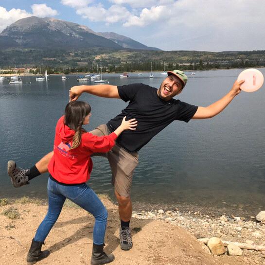 Disc golfing in Frisco, CO
