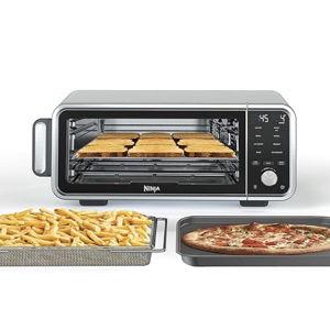 Ninja SP201 Digital Air Fry Pro Countertop 8-in-1 Oven with Extended Height, XL Capacity, Flip Up & Away Capability for Storage Space, with Air Fry Basket, Wire Rack & Crumb Tray, Silver