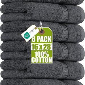Utopia Towels 6 Pack Premium Hand Towels Set, 16 by 28 inches, 100% Ring Spun Cotton, Ultra Soft and Highly Absorbent 600GSM Towels for Bathroom, Gym, Shower, Hotel, and Spa, Grey