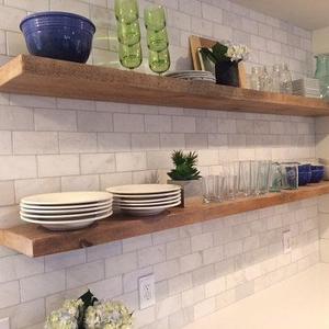 HEAVY-DUTY RECLAIMED Wood Floating Shelves + Steel Brackets Made to Order