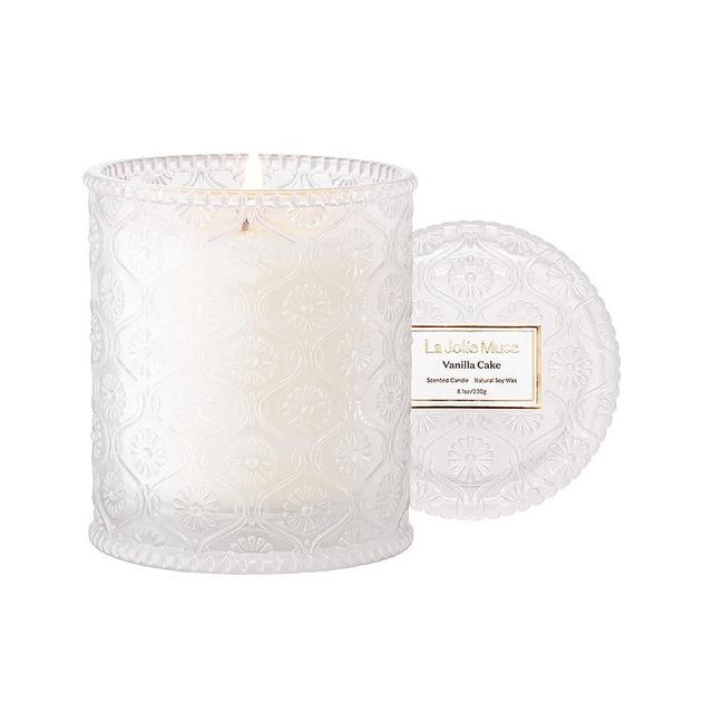 LA JOLIE MUSE Scented Candle Vanilla Cake, Candles Gift, 8 oz 50 Hours Burn, Natural Soy Candle, Candles for Home Scented