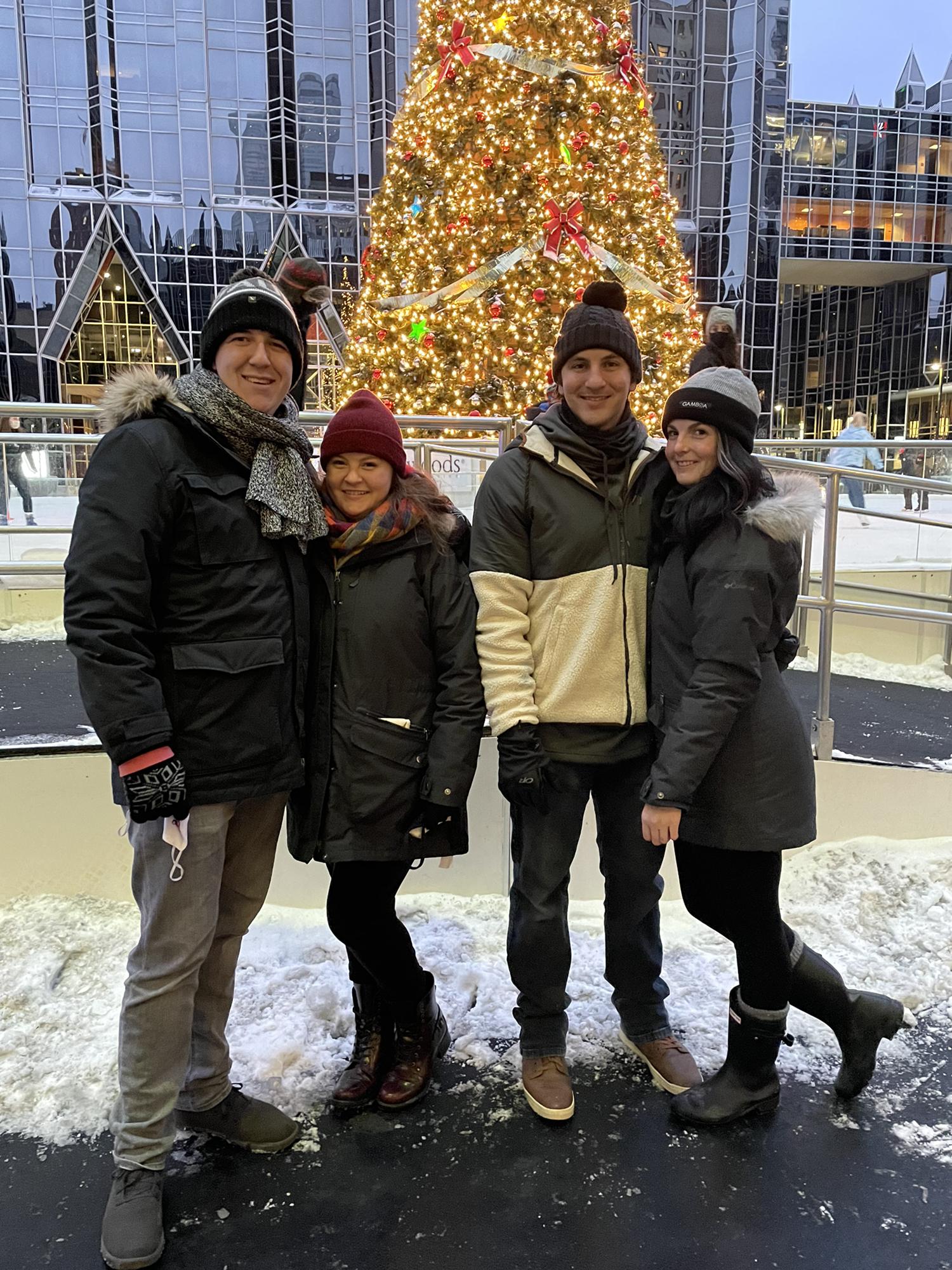 With Melissa's brother Jake and his fiancee Brit at Christmas.