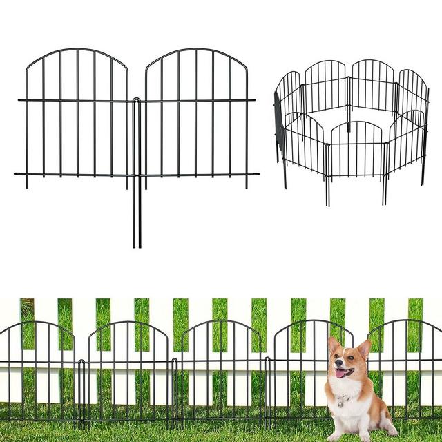 20-Pack Garden Fence - 21.6ft(L) x 22inch(H) Animal Barrier Fence - Rustproof Metal Garden Fences and Borders for Dogs, Decorative Fencing for Yard - Includes 22 Metal Connectors