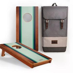 Elakai Travel 1' x 2' Cornhole Boards with Carrying Backpack Blue Surf
