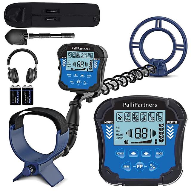 PalliPartners Metal Detector for Adults & Kids,Higher Accuracy Adjustable Waterproof Metal Detectors with Pinpoint & Disc,10" Inch Search Great for Detecting Gold, Coin, Treasure Hunting - A1089