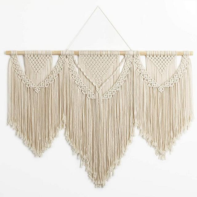 Mokof Macrame Wall Hanging Large Boho Woven Art Wide Macrame Wall Decor, 43"x32"