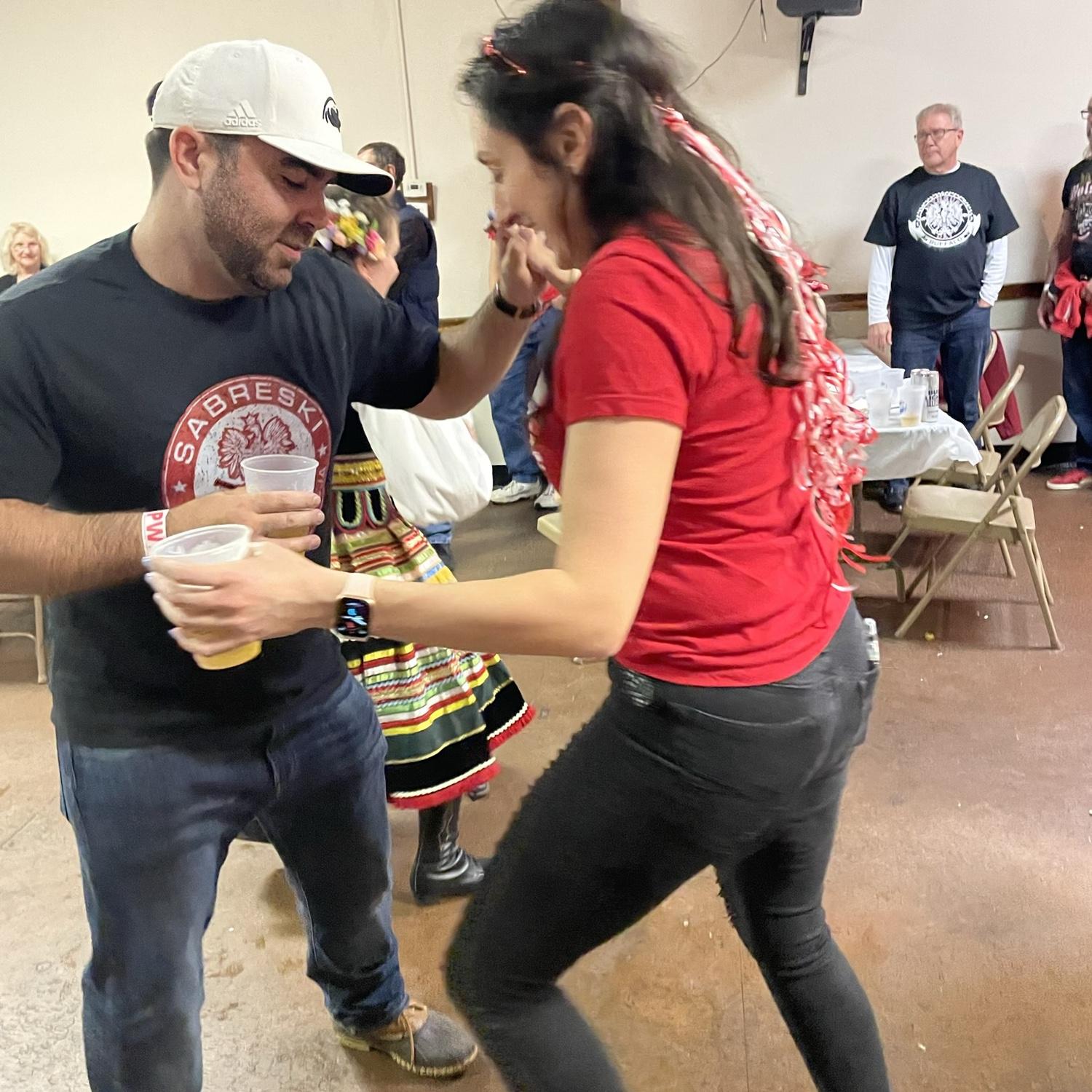 Dyngus Day 2022 - Andy's first time dancing the polka. He's a natural!