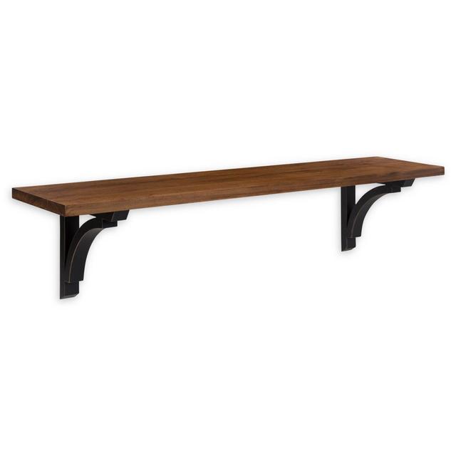 Kate and Laurel 36-Inch Corblynd Wooden Wall Shelf in Brown/Black