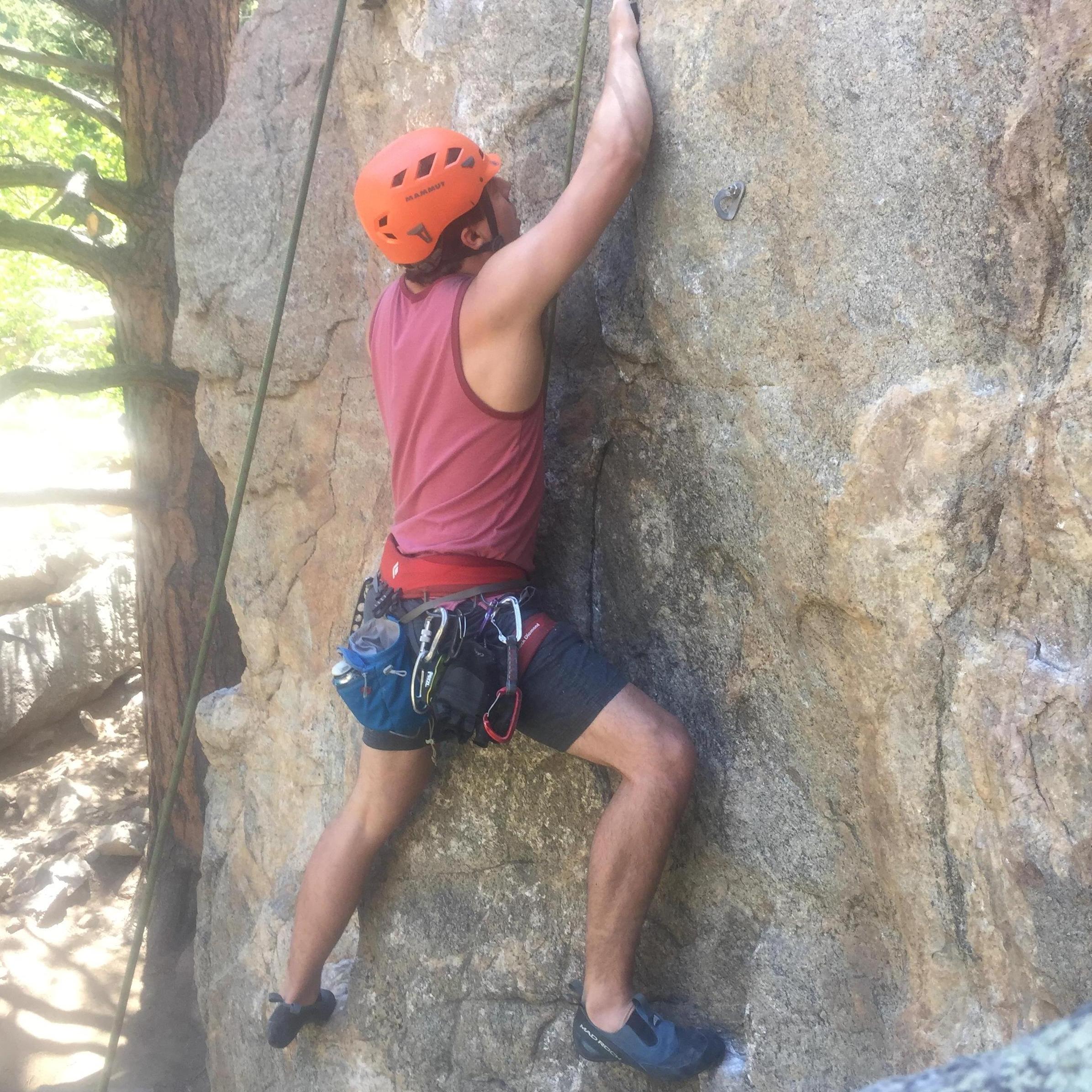 Rock climbing in Boulder Canyon