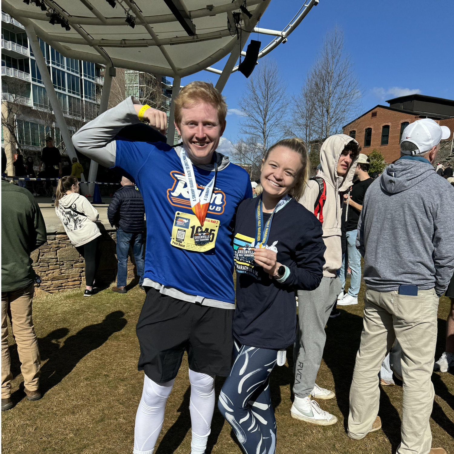 After running the Greenville half marathon. Chase beat his time by over 45 minutes (February 2024)