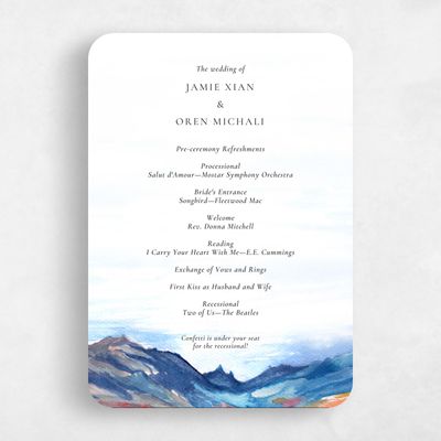 Pink Rounded Wedding Program - Deepcreek