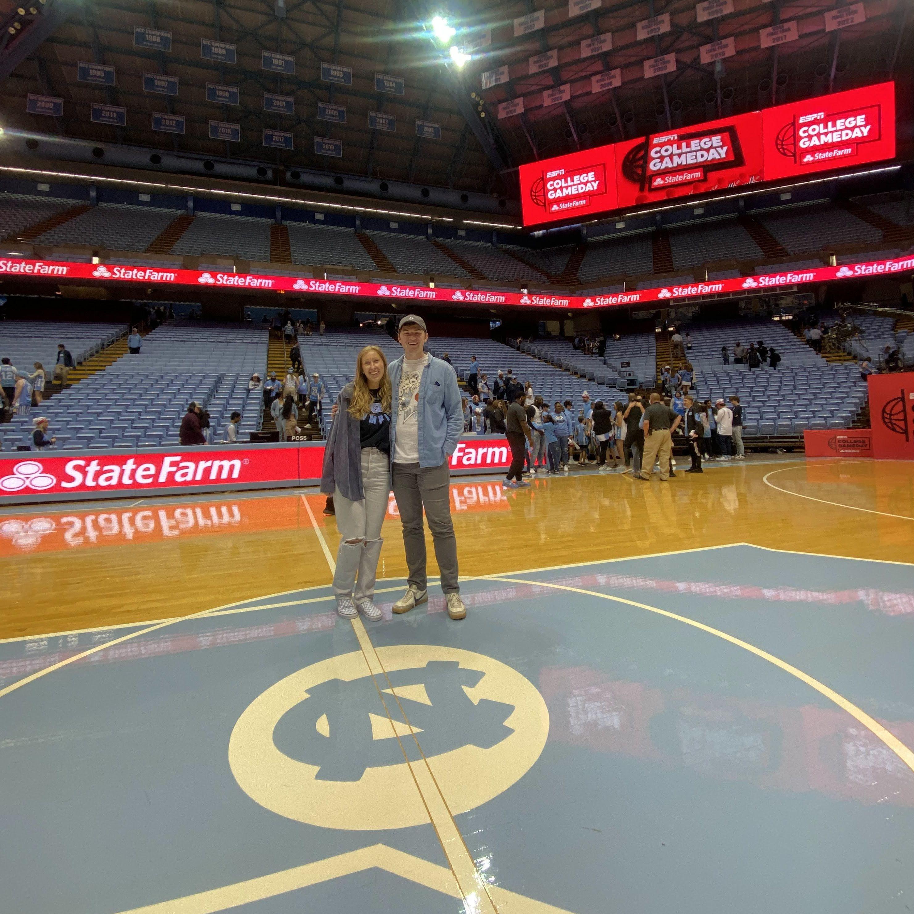 Hanging out on the set of College Gameday during the show's visit to the Dean Dome on Brighton's birthday. Thanks to Megan Cain for inviting us!