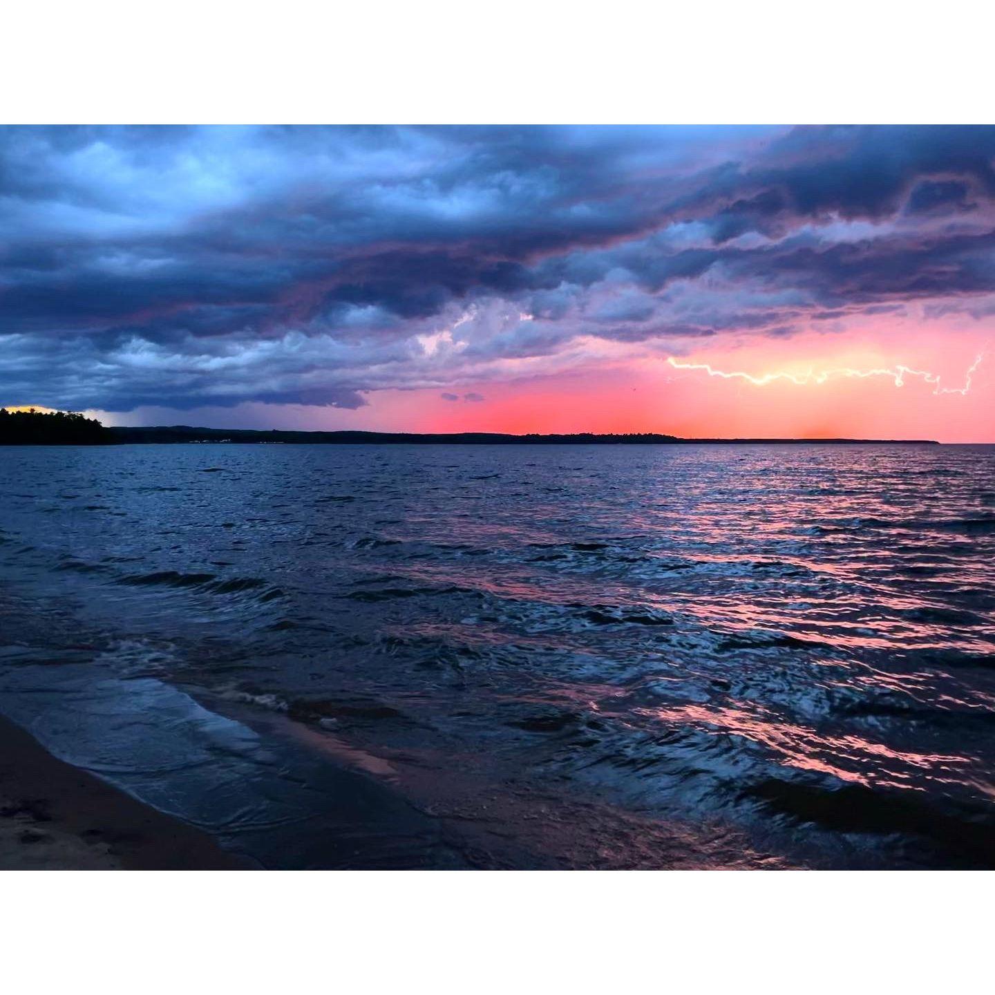 One of our absolute favorite camp sites on Lake Superior where we watched the most beautiful storm roll in. We got very good at camping in the rain on this trip.