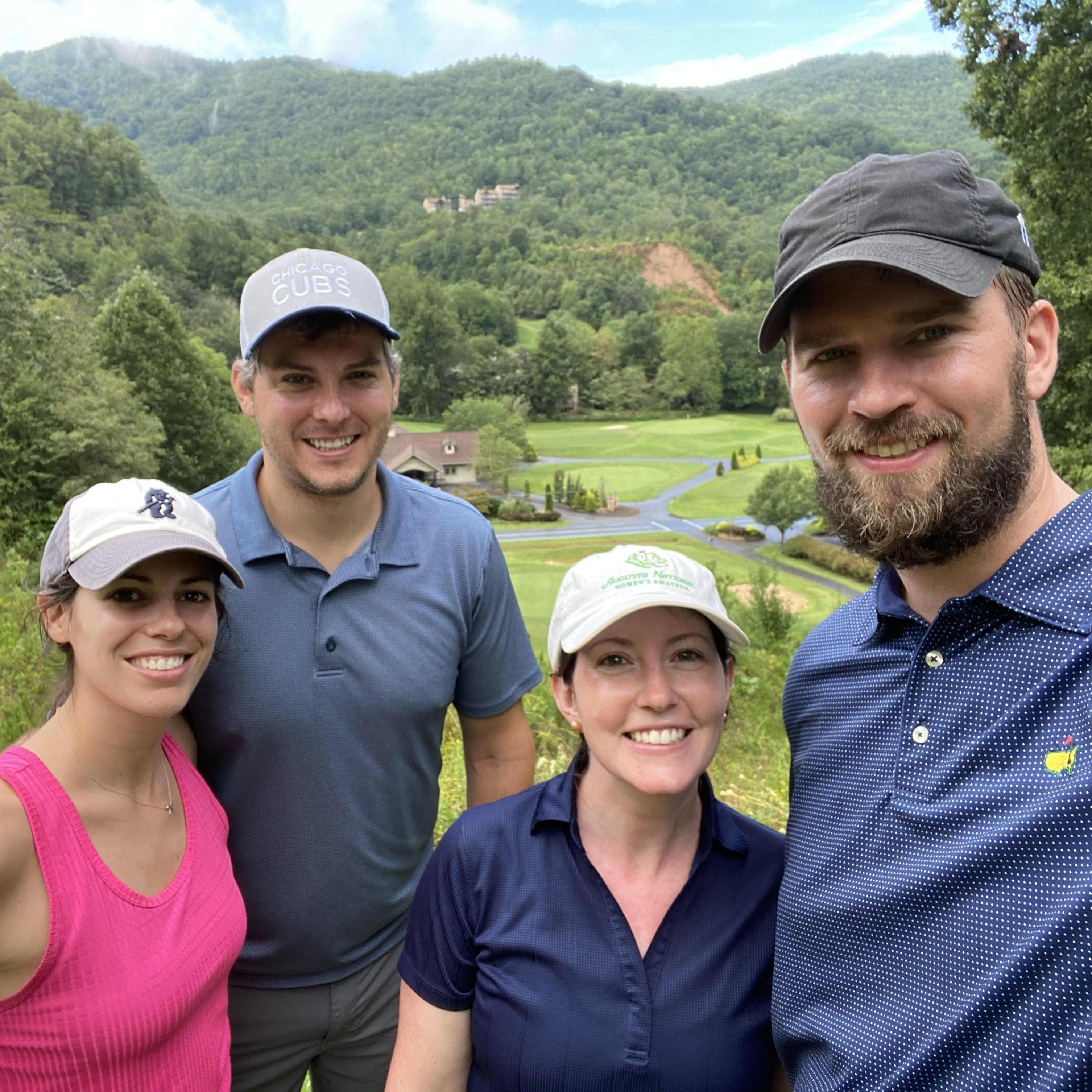 Dominating Vince and Meredith in golf while visiting the Smoky Mountains.